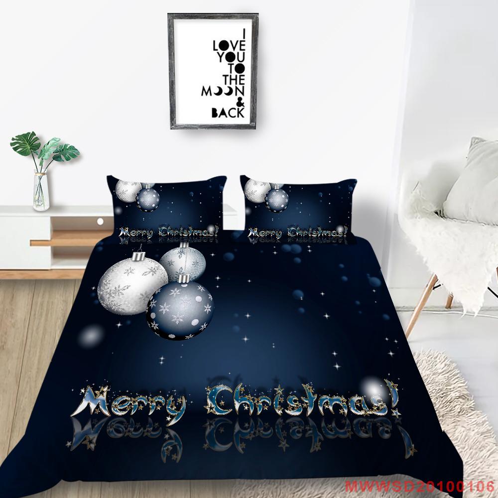 Christmas Home Bedding Set Deluxe Quilt Cover Pillow Case Home Bedding Set AU/EU/US Full Size Single/Double Bed