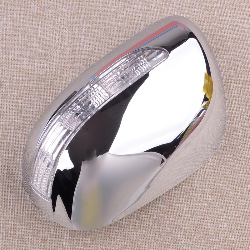 1 Pair Car Left & Right Chrome Side LED Light Mirror Cover Molding Trim Fit for Toyota Corolla Sedan 2009 2010 2011 2012 2013