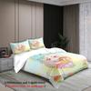 Softville Cozy Town 3PCS Bedding Sets Lop Rabbit Picking Mushroom Pinted Duvet Cover No Filling Cartoon Style Queen King Size