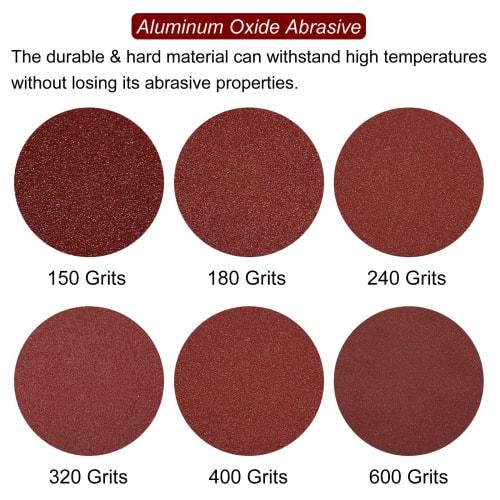 uxcell Dreieckiges Klett-Schleifpapier, Körnungen 150, 180, 240, 320, 400 und 600, 3-1/8" Aluminiumoxid-Schleifpad, Papier für Deltaschleifer, Multi