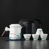 Suet jade Dehua white porcelain outdoor portable travel tea set business gift matching gift printing express cup