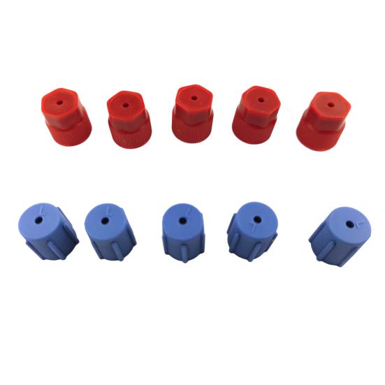 10 Stk/sett R134a Cap Set 16mm Rød 13mm Blå Bil Klimaanlegg Støvhetter for AC System Ladeport Caps 5 sett Blå lav side 5 sett rød høy side