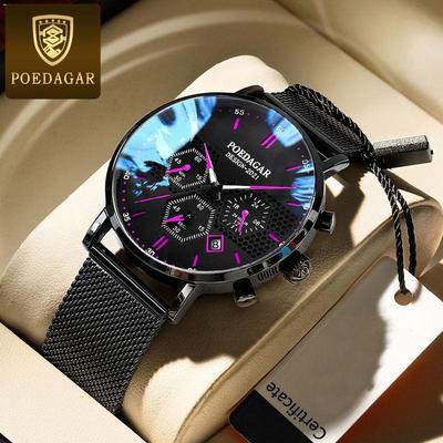 Neue Top-Marke Luxus Herrenuhr mit Box multifunktionale wasserdichte leuchtende Herren Quarzuhren