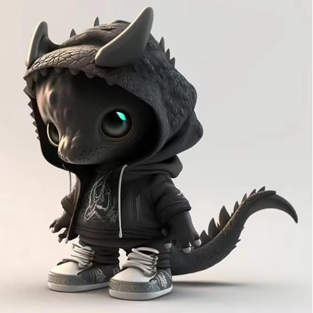 Cool Statue of Baby Dragon Handmake Resin Dinosaur Figurines Sculpture Ornaments For Home Office Desktop Decor Car Display