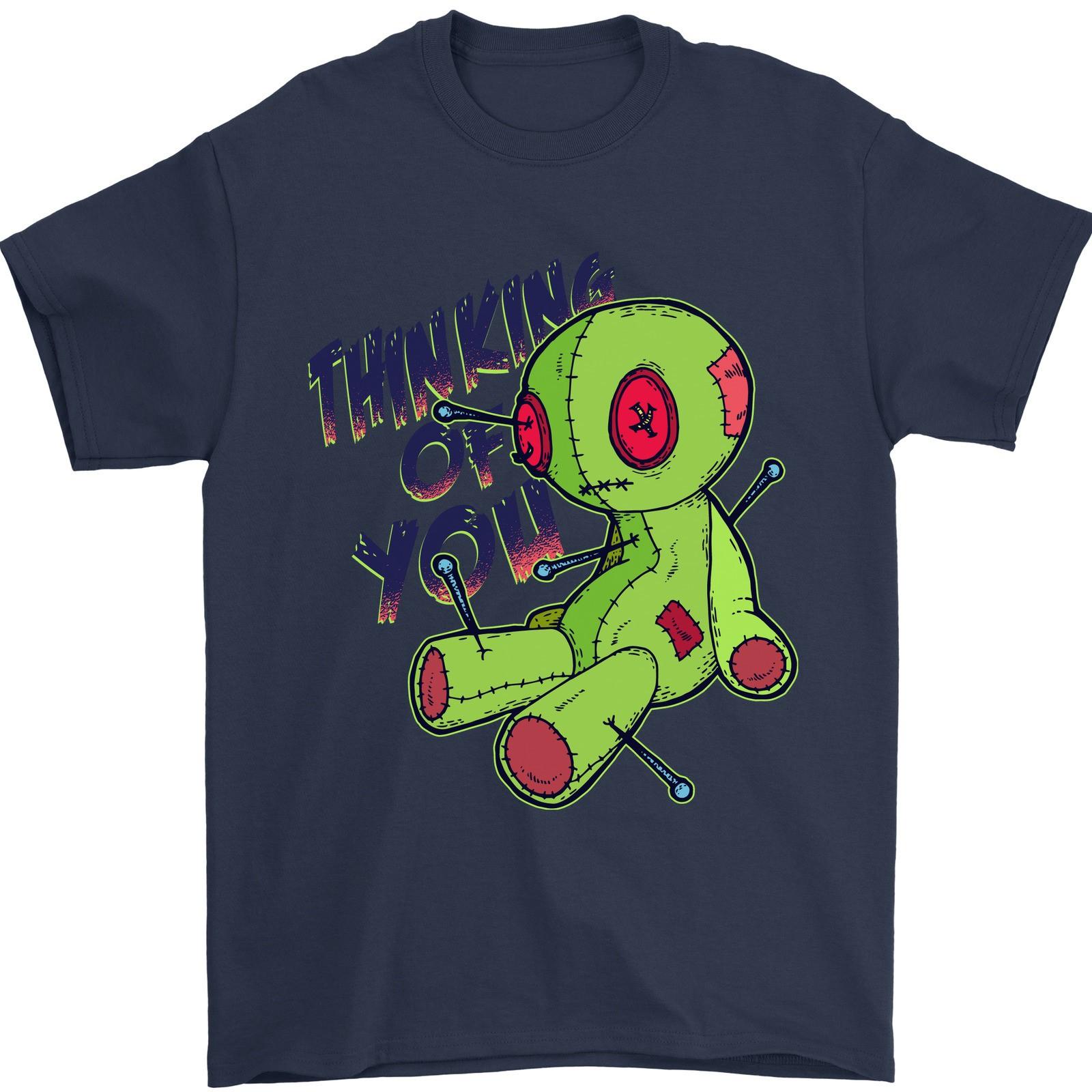 Voodoo Doll Thinking of You Halloween Black Magic Mens T-Shirt 100% Cotton S