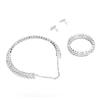 Bridal Jewelry Set Stylish Elegant Rhinestone Necklace Bracelet Earrings for Wedding Prom Engagement