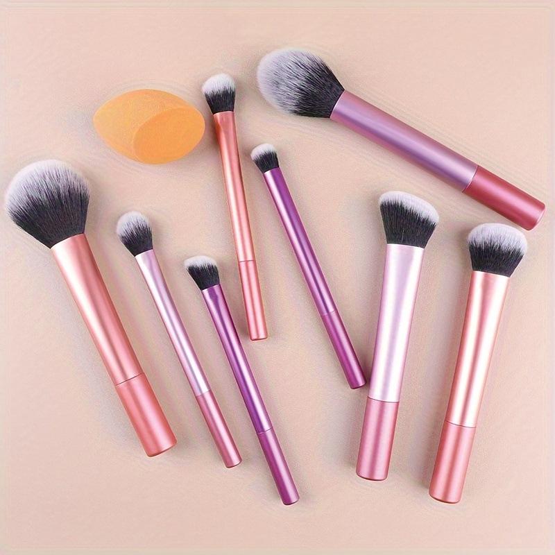 8-Piece Long-Handled Makeup Brush Set: Foundation, Powder, Blush, and Eyeshadow Brushes