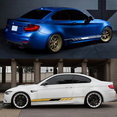 2PCS Car Side Skirt Decor Stickers Door Vinyl Film Decals Auto Accessories For BMW 1 Series E82 E87 E88 F20 F21 F70 E81 F40 F52
