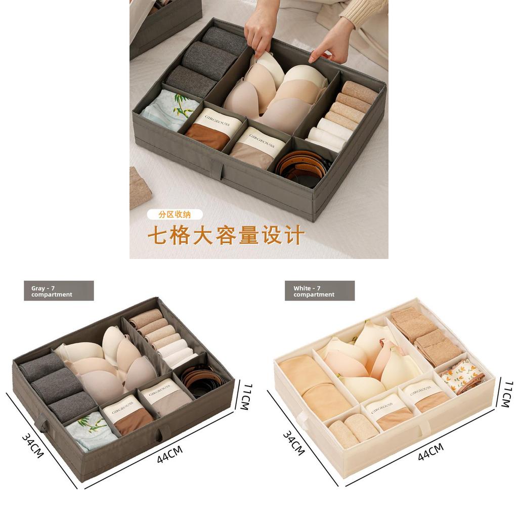Foldable Polyester Clothing Storage Container With Compartments For Closet Organization