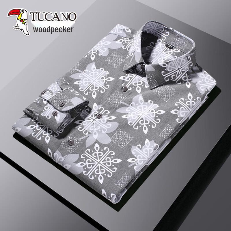 TUCANO Men s Anti-Wrinkle Printed Long-Sleeve Shirt 4XL