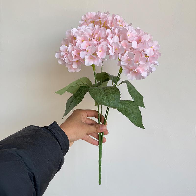 5-Head Silk Hydrangea Fake Flowers for Wedding Décor and Home Arrangements