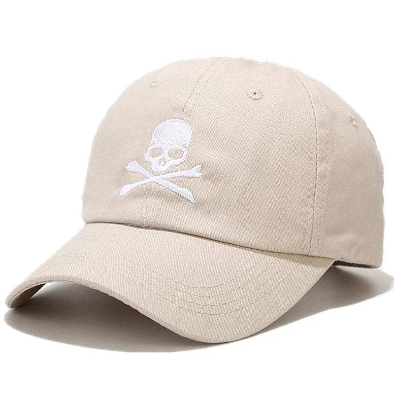

Гарячий продаж Унісекс Бавовняна Кепка SKULL Вишивка Модна Бейсболка Чоловіки Жінки Регульована Повсякденна Для вулиці Спортивна Кепка 54cm-60cm