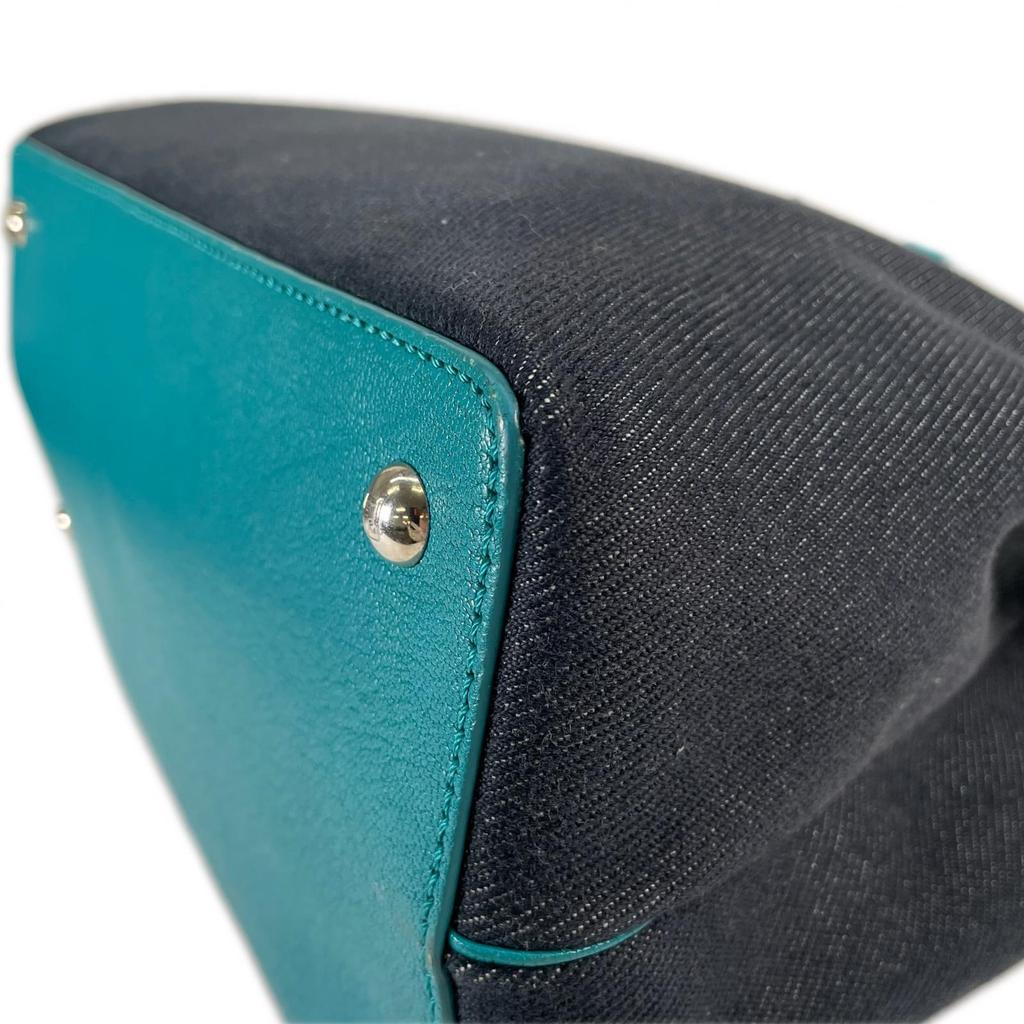 FENDI Petite to Jules 8BH253-V9W 149-2575 Handbag Navy Women 2-Way Denim used