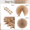 11Pcs Neutral Brown Rustic Round Paper Fans – Hollow Honeycomb Party Decorations, Suitable For Weddings, Birthday Parties, Bridal Showers, Autumn