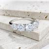 3.6CT All Moissanite Rings For Women 5 Stones Sparkling Dia Wedding Band 100% Silver Jewelry