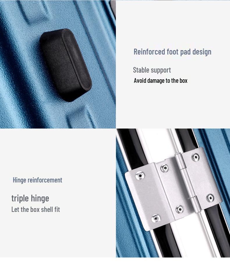 Large Capacity 20''/24'' Aluminum Frame Suitcase with Universal Wheels & Drop-Resistance