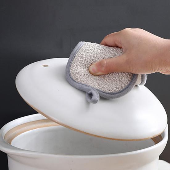 5Pcs Cleaning Rags with Hanging Hole Design Double-Sided Silver Wire Water-Washed Reusable Household Cleaning