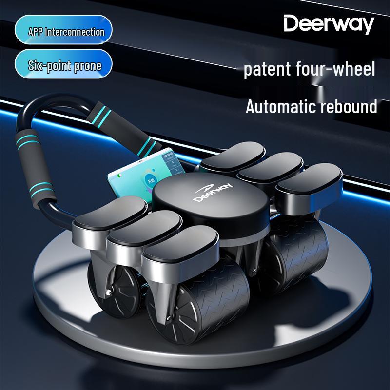 Smart 4-Wheel Ab Roller with Auto Rebound – Perfect for Home Fitness