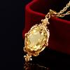 100% Sterling Silver 925 Citrine Necklace Women Luxury 10*14mm 8ct Oval Yellow Stone Pendant Victoria Style Jewelry Gift Female