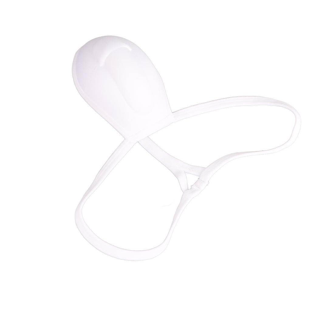 Men Bulge Cup Soft Polyester Cotton Stereo Shape Bulge Covering Up Underwear Cup with Strap White