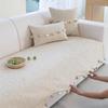 Solid Sofa Cushion Cover Mats Non-Slip  Autumn Sofa Protector Arc Edge Soft Anti-Skid Living Room Chenille Sofa Cushion Mats