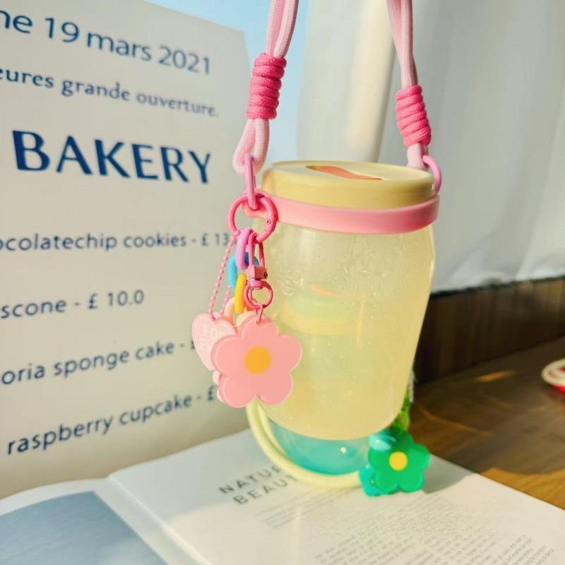 Colorful Cream Flower Cup Holder For Stanley Cup Accessories Hand-held Lanyard Thermal Water Cup Sleeve For Starbucks Tumbler