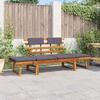 Chaise Longue - vidaXL - 190 Cm - Acacia Wood - 2-in-1 - Cushion Included
