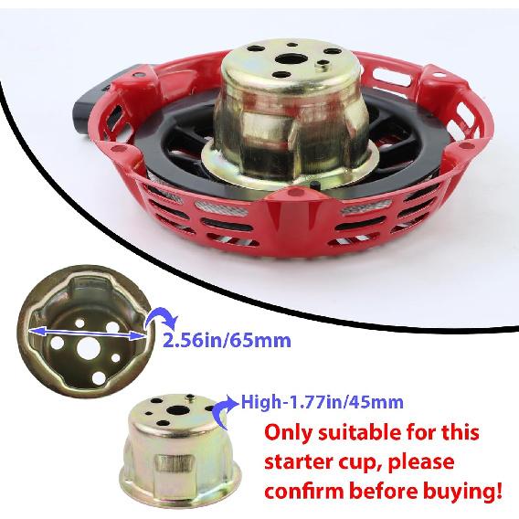GX160 Pull Start Compatible with Honda GX120 GX200 5.5HP 6.5HP Engine 28400-Z4M-306ZB 27400-Z1T-702 Recoil Starter Assembly Curved Steel Rod Pawls