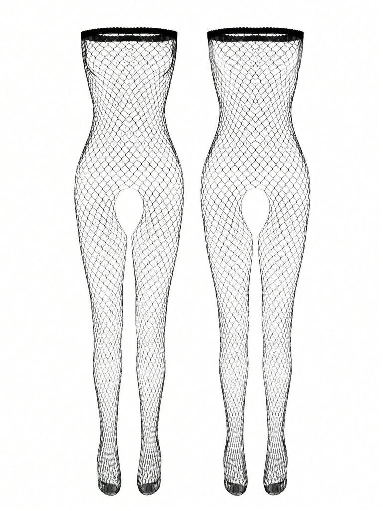High Waist Fishnet Babydoll For Sex Crotchless Lingerie Women Off Shoulder Sleeveless Bodystocking Erotic Tube Top Bodysuit
