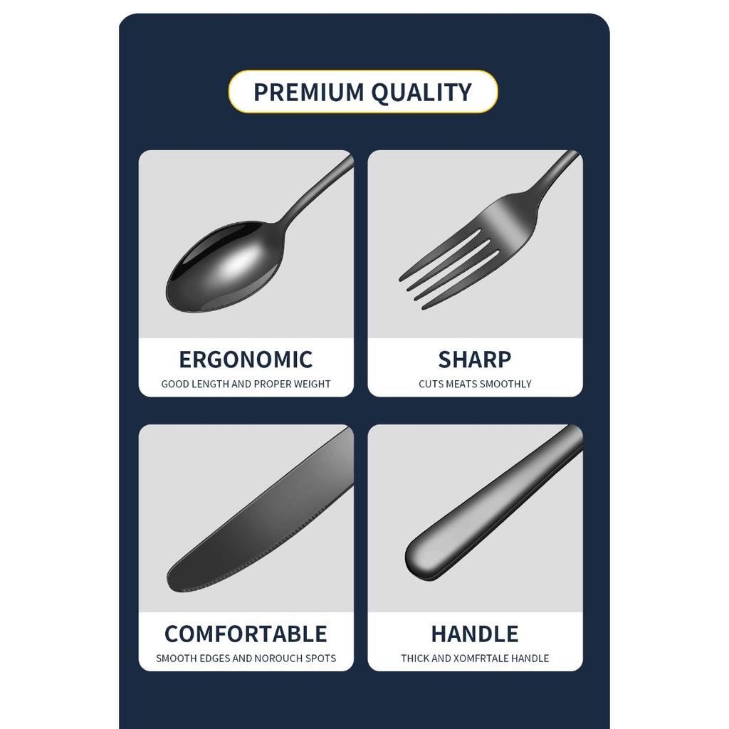 Popular 1010 Stainless Steel Tableware, Knife, Fork, Spoon Set, 24 Piece Set/16 Piece Set, Western Food Tableware Is Cheap