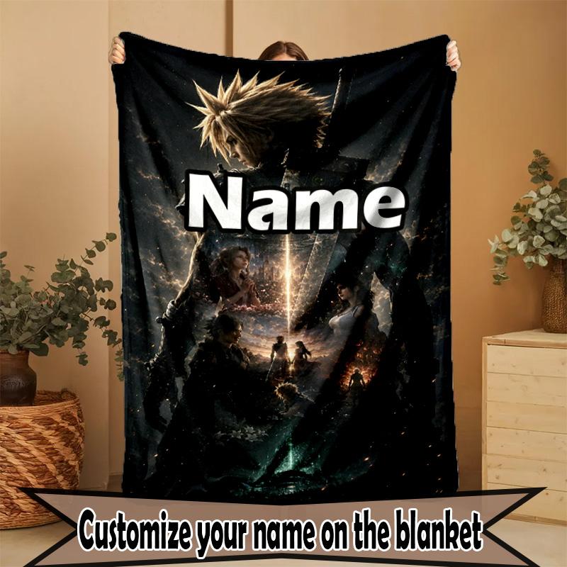 Custom Name Personalized Final Fantasy Print Blanket, Home Decor, Bedroom, Sofa, Camping, Couch, Gifts for Birthday ChristmasEnthusiasts