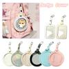 Premium PU Badge Holder 75mm Collector Case with Clear Window And Metal Clasp for Anime Character Pins Keychain Lanyard Display