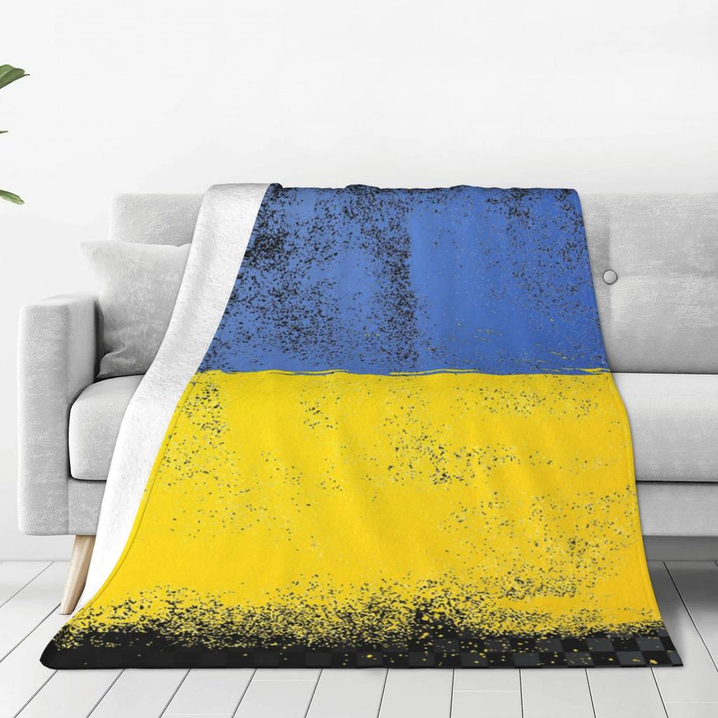 Gray yellow abstract graffiti digital-printed polyester Bedroom velvet flannel cover blanket Fleece sofa cover blankets for beds