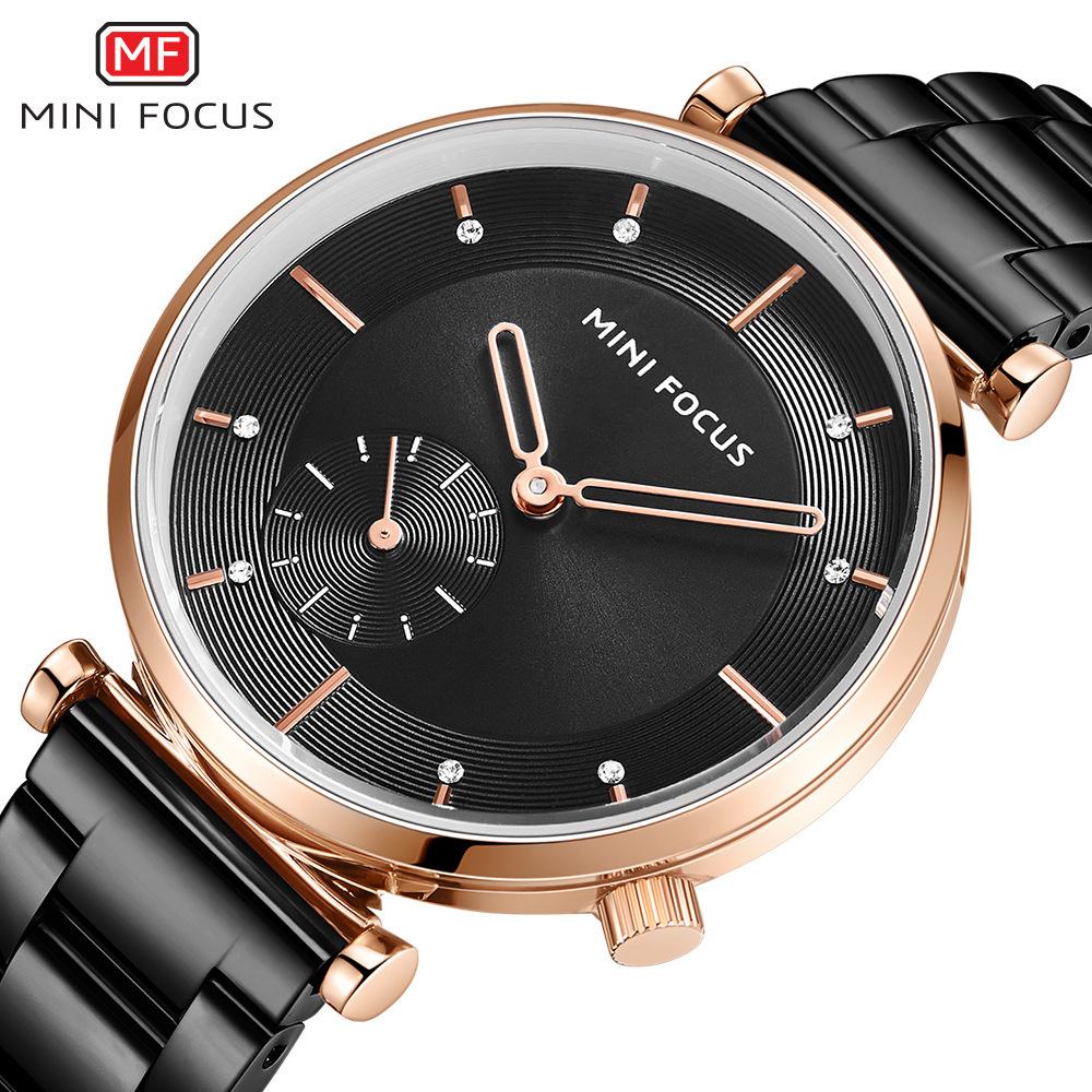 Simple and Fashionable Women's Watch Japanese Movement Waterproof Diamond-encrusted Stainless Steel Strap