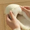Warm and Comfortable Thickened Men's/Women's Solid Color Plush Slippers with Faux Fur Lining, Autumn and Winter Soft Sole Comfortable Home Slippers