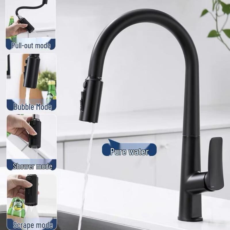 Stainless Steel 3-in-1 Pull-Out Kitchen Faucet