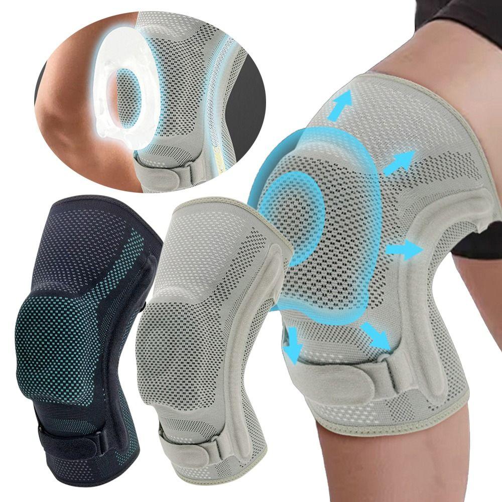 1 pezzo Ginocchiera Regolabile con Stabilizzatori Laterali, Cuscinetti in Gel di Silicone sulla Rotula, Manicotti Elastici in Nylon Spandex per Ginocchio, Recupero Rapido