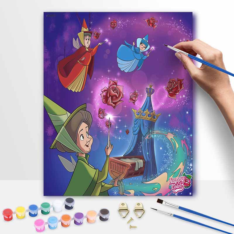 Disney Fairy Godmothers oil painting painting kit home bedroom wall decor creative handmade gift aurora Sleeping Beauty artwork 20x30cm