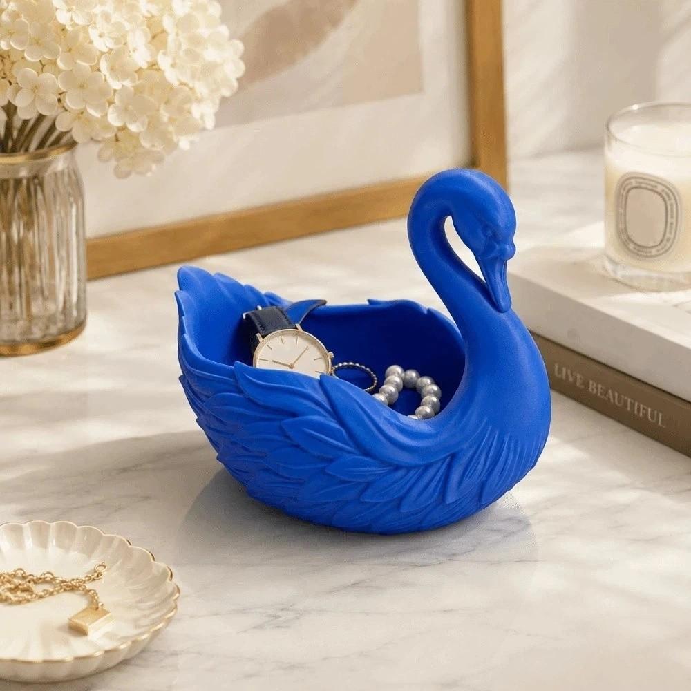 Portachiavi a forma di cigno fatto a mano romantico Elegante idea regalo Vassoio portaoggetti a forma di cigno Portachiavi portafoglio multifunzionale Vacanze