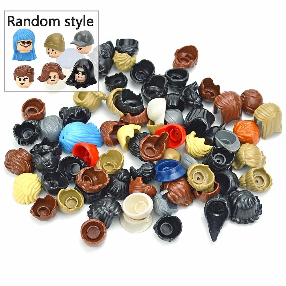 Figure Head Hair Hat Faces Expression DIY Bricks Building Blocks Model Kids Toys Boy Girl Gift Creative Laugh Cute Facial Leduo