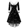 Women's Fashionable Casual Fitted Christmas Print Party Long-Sleeved Dress