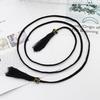 Women'S Ethnic Style Knotted Decorative Woven Belt Thin Dress Long Tassel Women'S Pure Handmade Waist Chain