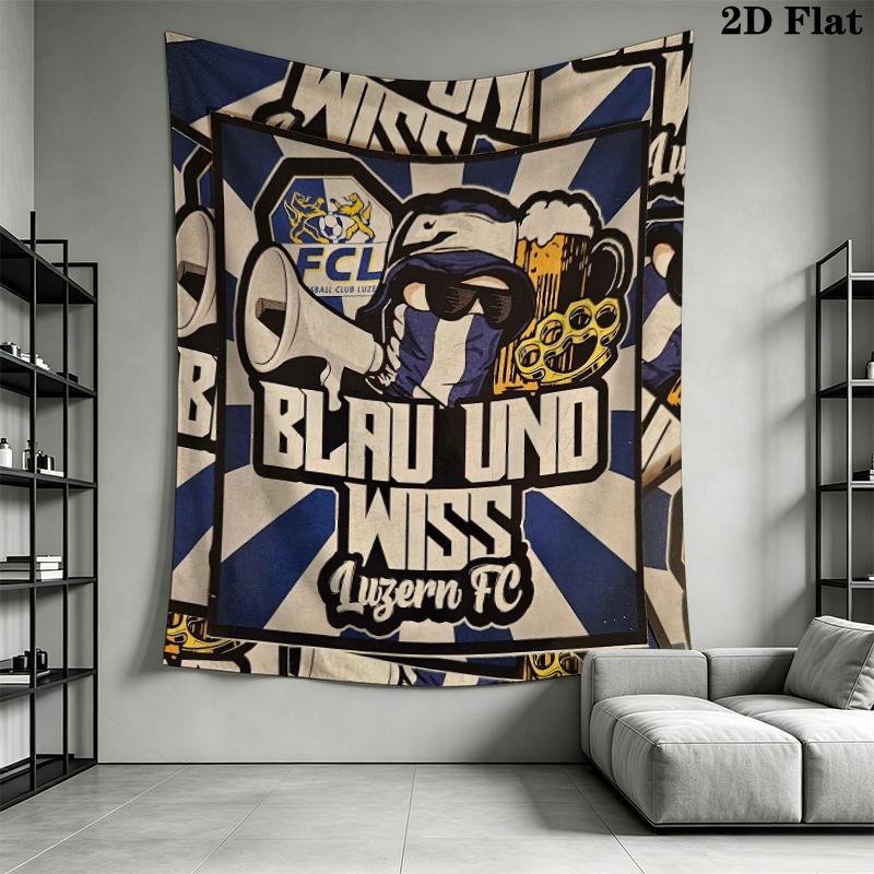 FC Luzern Wall Tapestry Aesthetic Wall Hanging Printed Fabric Blanket Decorative Tapestries for Bedroom Living Room Home Decor