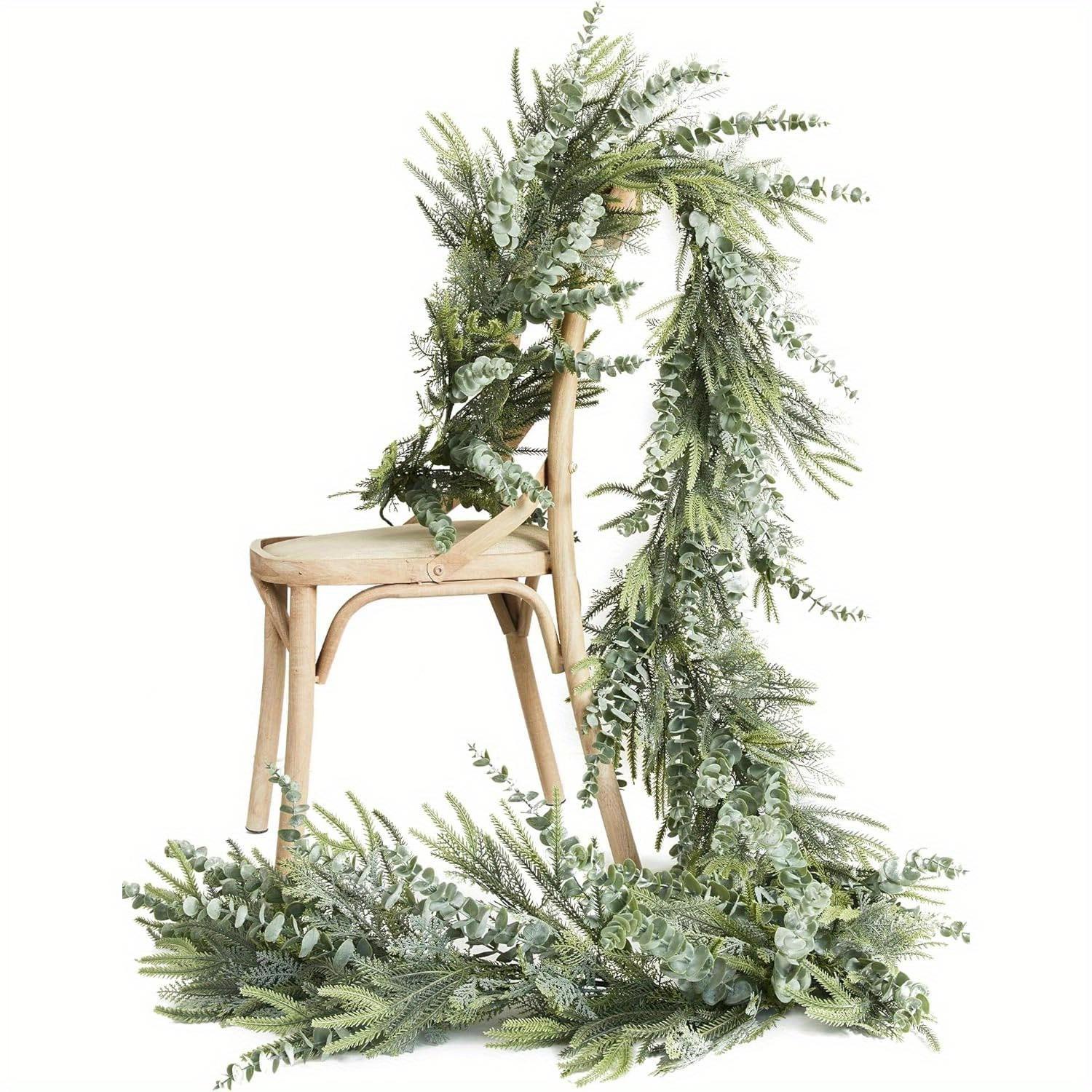 

Искусственный рождественский венок - Идеально подходит для каминной полки, елок, семейных посиделок, венков своими руками, праздничных украшений - Домашние рождественские украшения 180cm/5.9ft