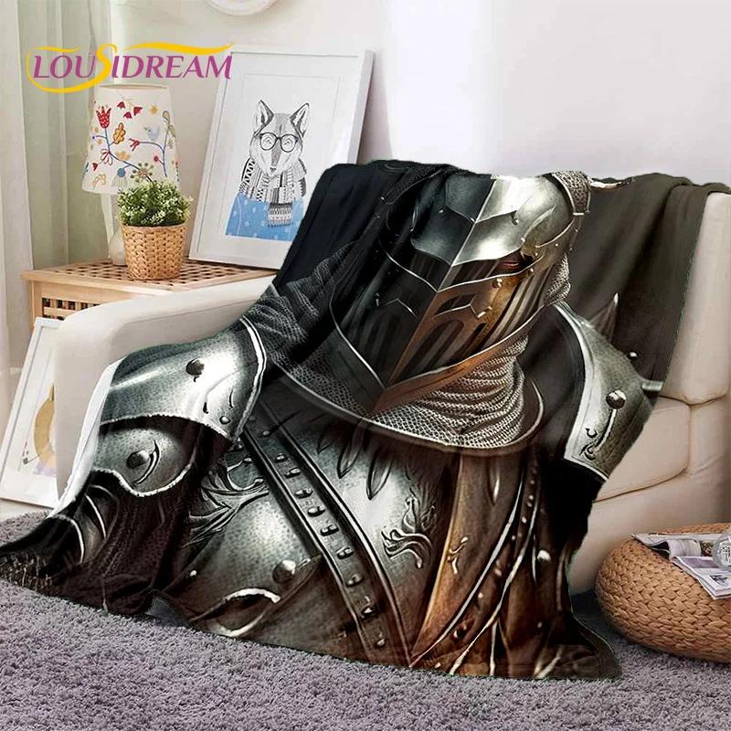 Knight Templar Cavalier Crusaders Cartoon Soft Flannel Blankets,Throw Blanket Comfortable Blanket for Picnic Beds Home Bedroom