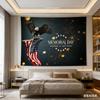 Memorial Day Eagle Tribute Tapestry Patriotic Remembrance Print Polyester Wall Hanging for Living Room Bald Eagle and US Flag