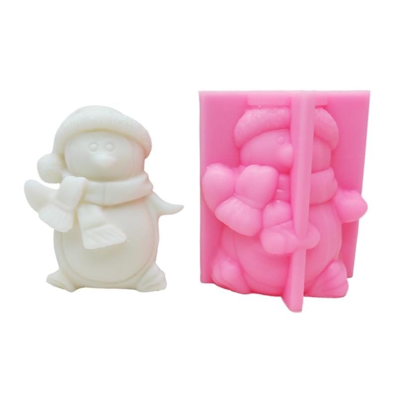Stylish Handmade Soap and Candle Crafting Penguins Silicone Mould Flexible Home Decoration Supplies for Art Projects