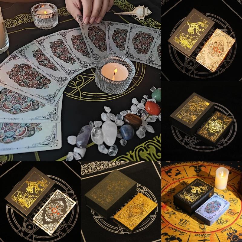 New Arrival Tarot Cards With Gold Foil Waterproof Plastic Pvc Playing Cards For Tabletop Games