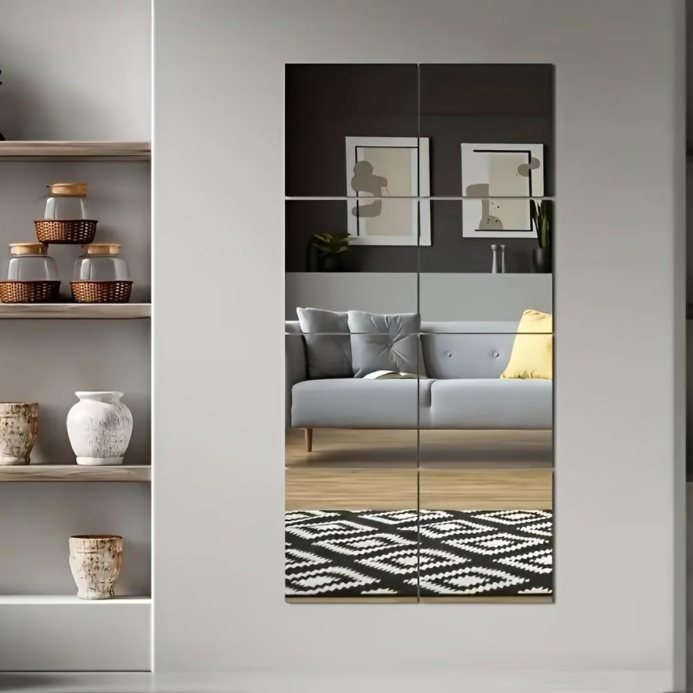10 pcs Acrylic Self-Adhesive Mirror DIY Glass Stickers Durable Flexible Mirror  Home