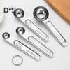 Messlöffel-Set aus Edelstahl, Doppelskala, Messbecher mit ergonomischem Griff für präzise Backmessungen, Verwendung in der Küche zu Hause und in der Bäckerei